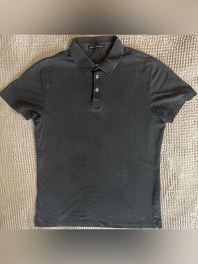 Robert Barakett The Barakett Polo Charcoal Gray Pima Cotton Shirt Mens M